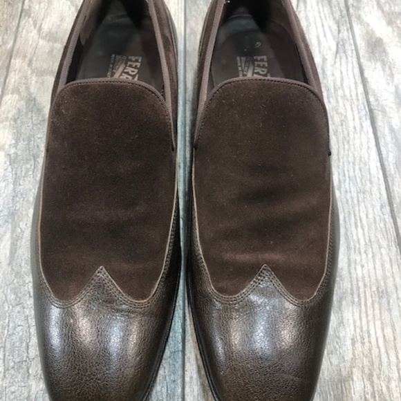 Salvatorre Ferragamo Brown Suade Leathers Shoes main image 7